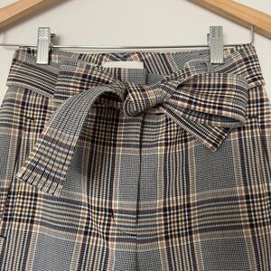 Wilfred High Waisted Plaid Work Pants with Belt